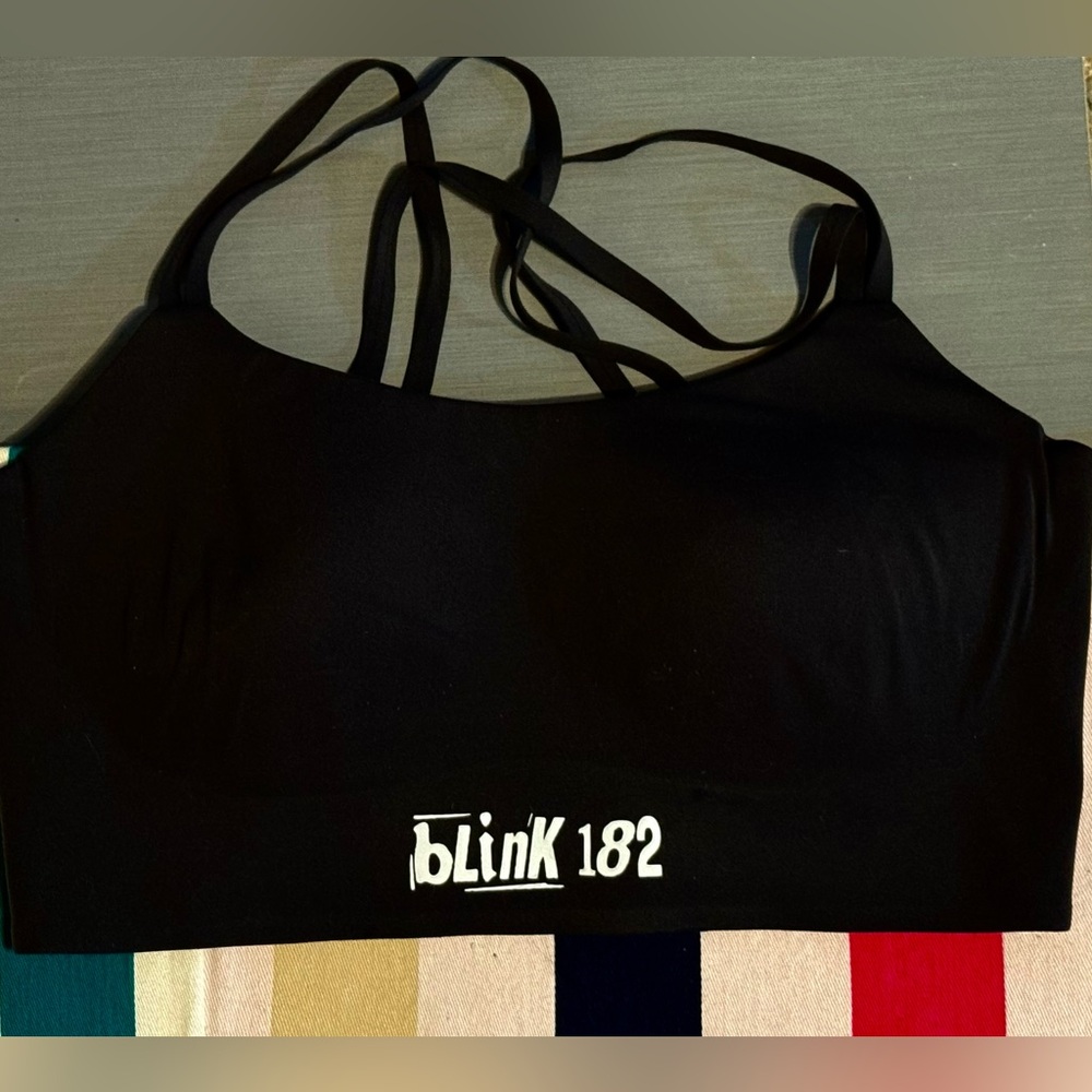 Blink 182 Dark Grey -  Black Sports Bra